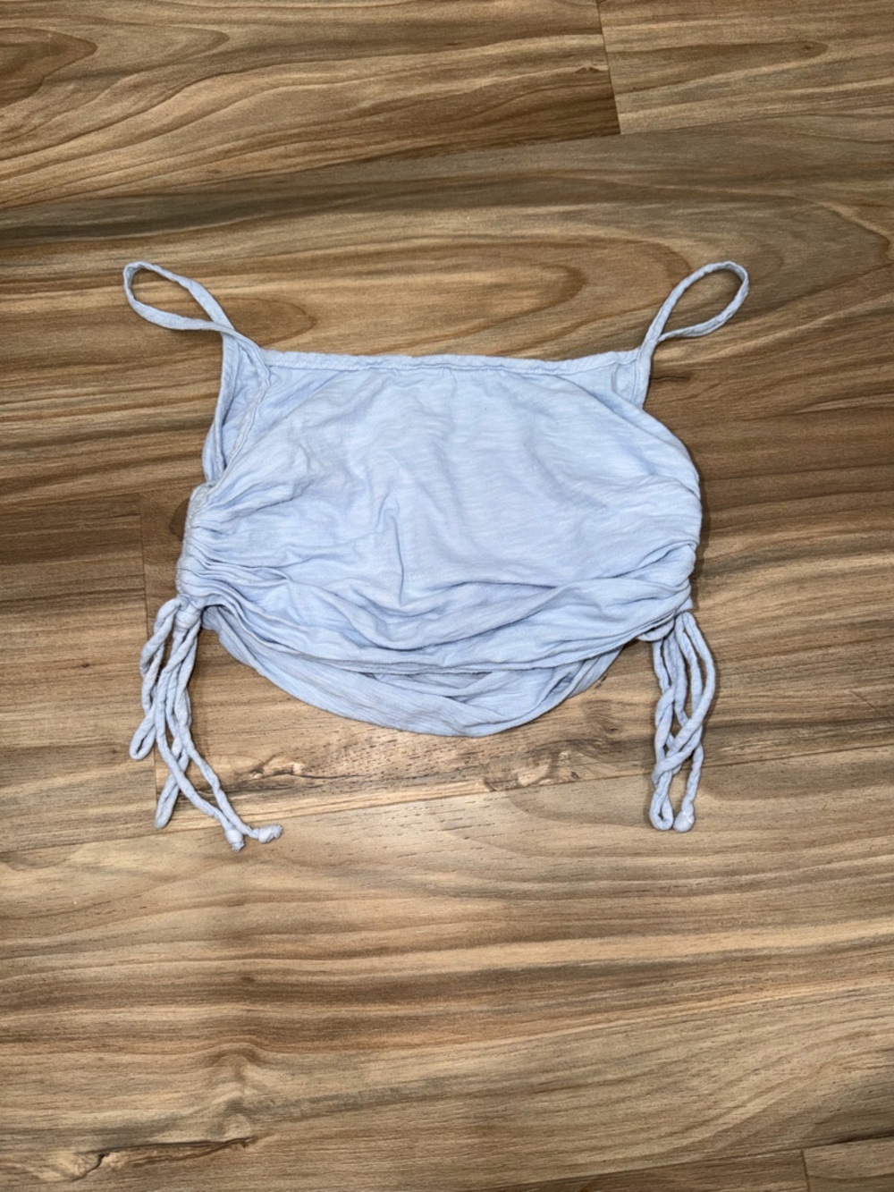 Ruched Light Blue Spaghetti Strap Camisole - Picture 3 of 4